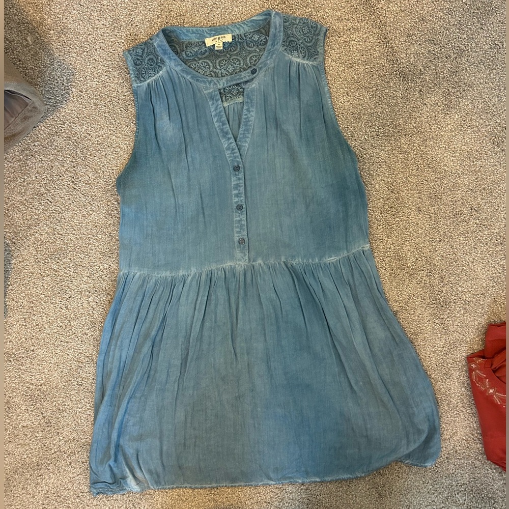Umgee Denim Blue Sleeveless Dress
